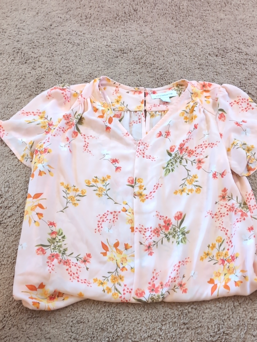 Liz Claiborne Pink Floral Sleeveless Top
